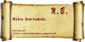 Mika Barnabás névjegykártya