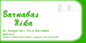 barnabas mika business card
