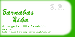 barnabas mika business card